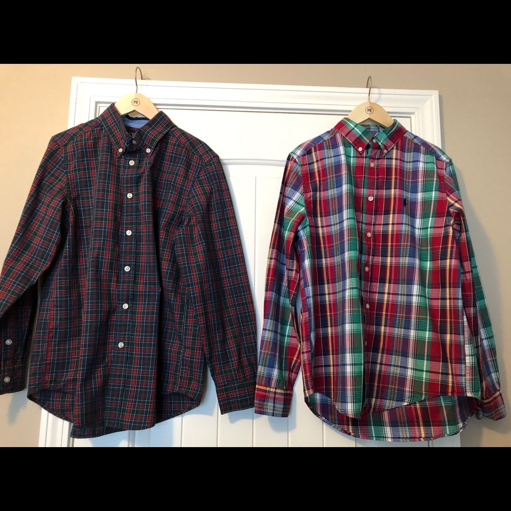 2 long sleeves boys dress shirts